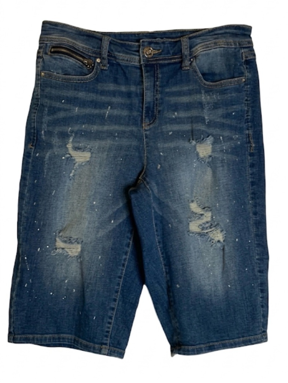 INC International Concepts Denim Distressed Shorts, Women’s 8, Blue